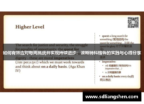 如何有效应对每周挑战并实现持续进步：波斯特科格鲁的实践与心得分享